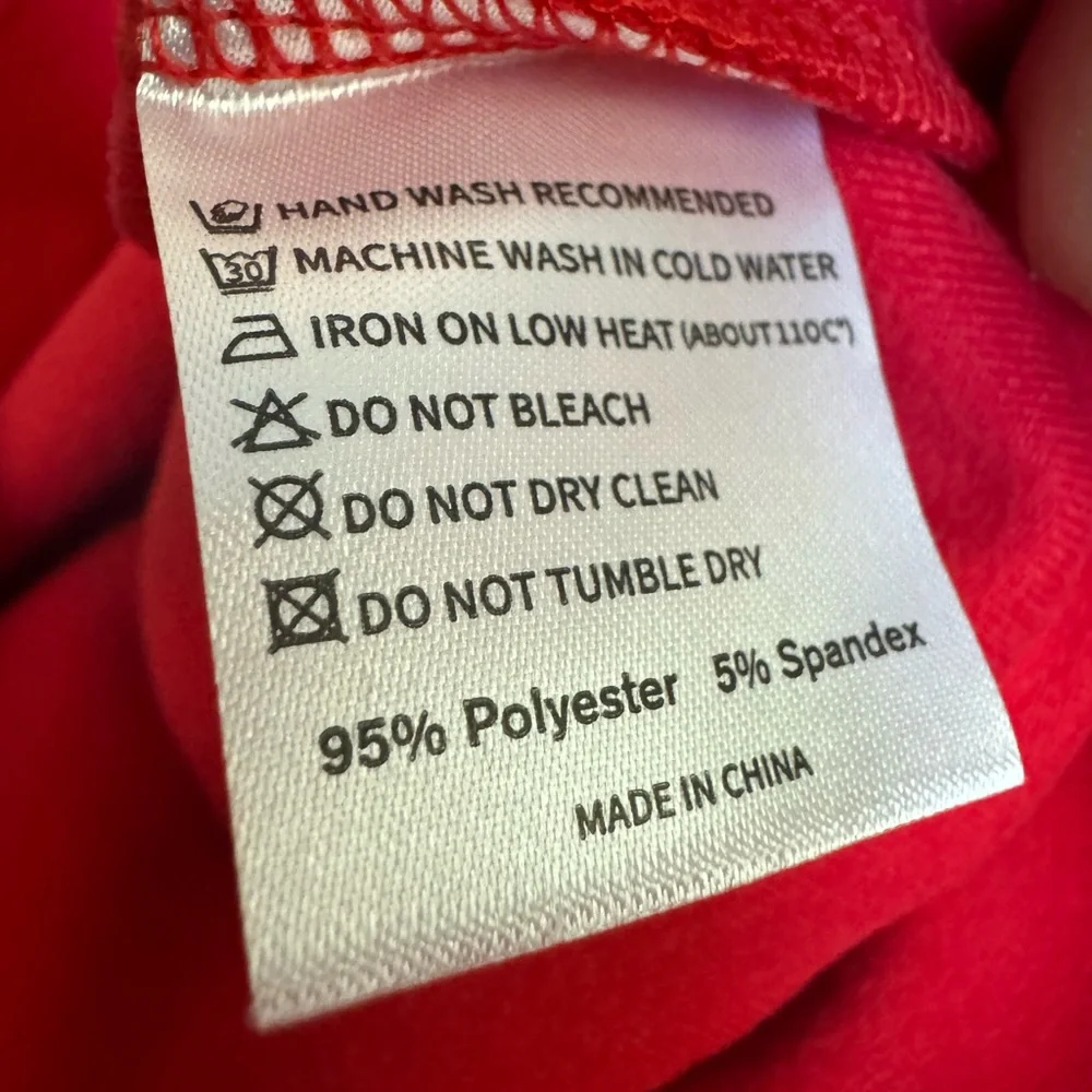 Women's Red Long Sleeve Bodysuit - Picture 8 of 8